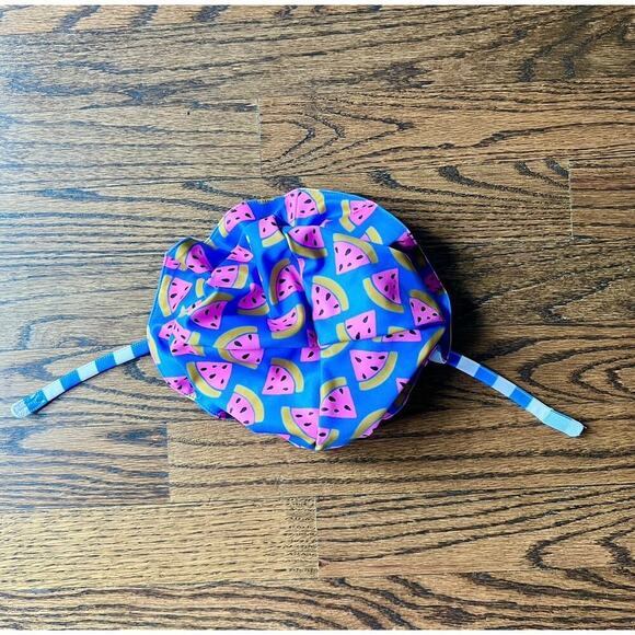 Tea Collection Reversible Toddler Girl Sun Hat Watermelon & Stripes 12-24 months - Picture 1 of 3